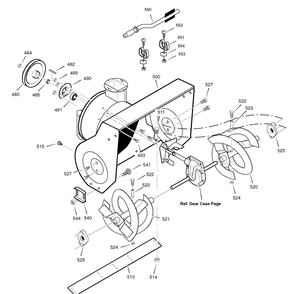 Auger Housing Diagram and Parts List for 1695363-6271200X54 2007 Briggs and Stratton Snow Blower
